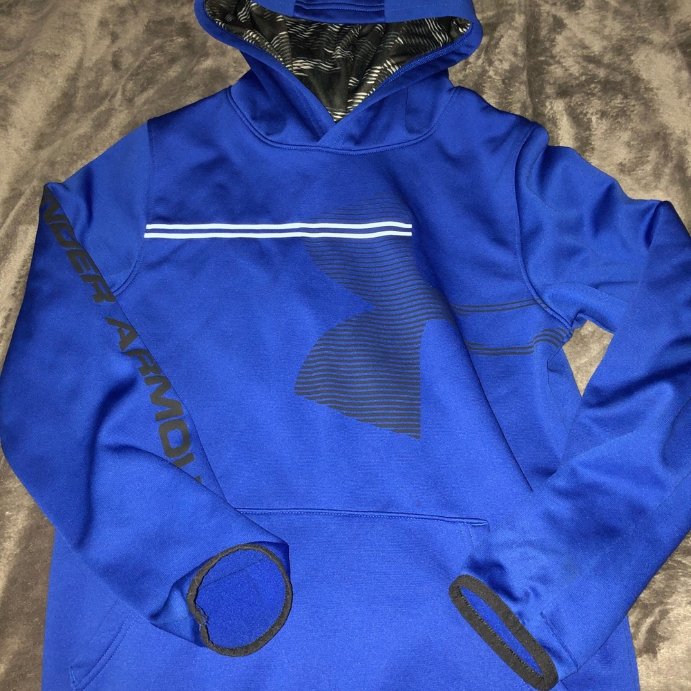Blue under armor pull over hoodie